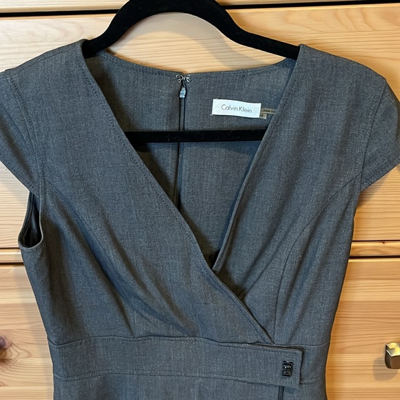 Calvin Klein slate gray sheath dress with zipper detail - gently preloved - Picture 3 of 10